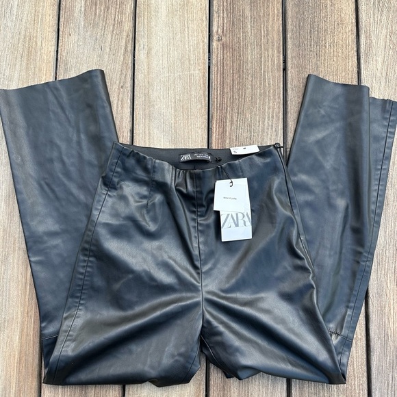 Zara High Waisted Faux Leather Pants - Picture 1 of 4